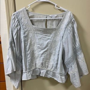 Teal cropped long sleeve